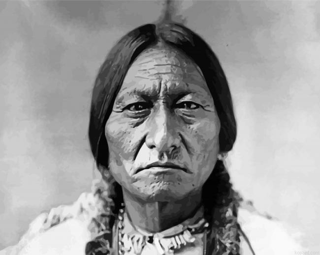 Native Indian Black And White Painting By Numberss.png