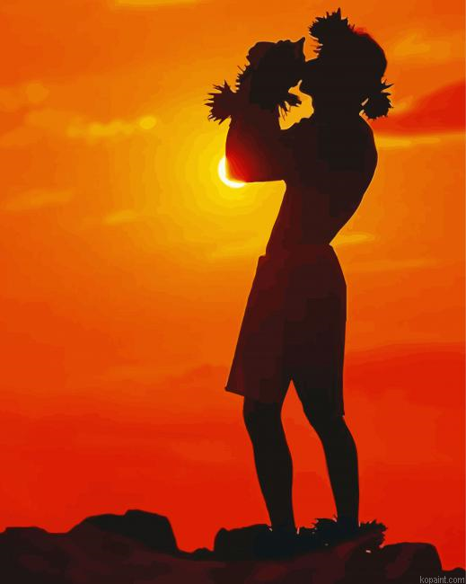 Native Island Man Silhouette Painting By Numberss.png