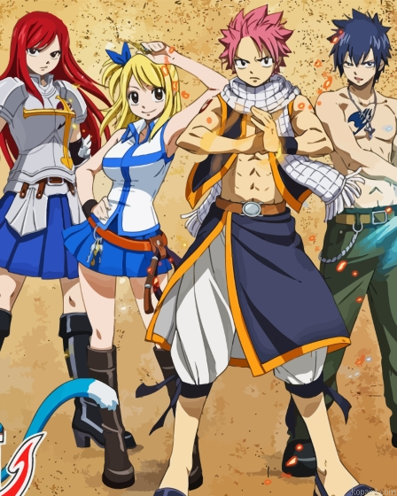 Natsu Lucy Erza Fairy Tail Painting By Numberss.png