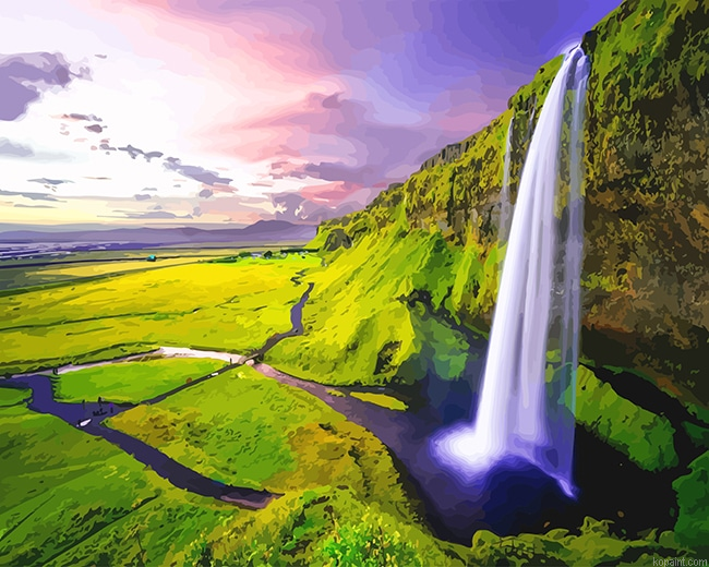 Nature Water Fall New Painting By Numberss.png