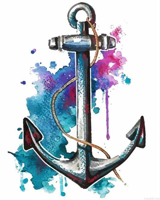 Nautical Anchor Art Painting By Numberss.png