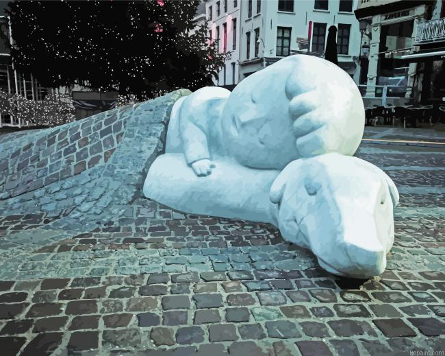 Nello And Patrasche Statue Antwerp Painting By Numberss.png