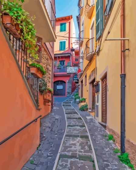 Nemi Village Alley Painting By Numberss.png