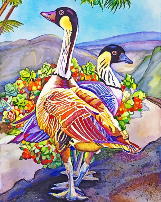 Nene Hawaiian Goose Birds Painting By Numberss.png