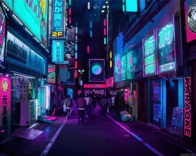 Neon City Streets Painting By Numberss.png