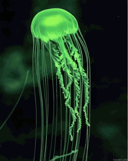 Neon Green Jellyfish Painting By Numberss.png