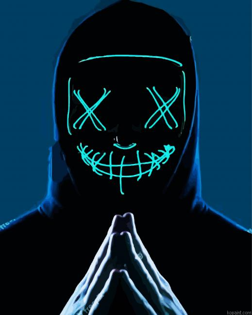 Neon Masked Anonyme Painting By Numberss.png