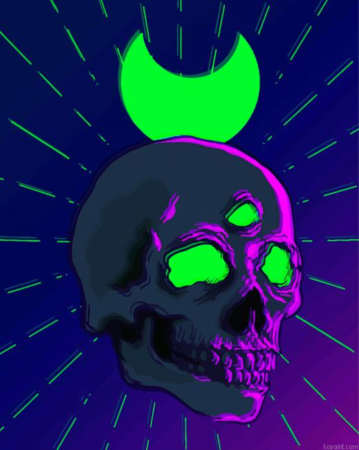 Neon Skull And Moon Painting By Numberss.png