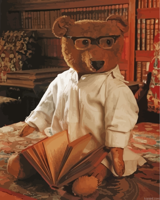 Nerdy Teddy Bear Painting By Numberss.png