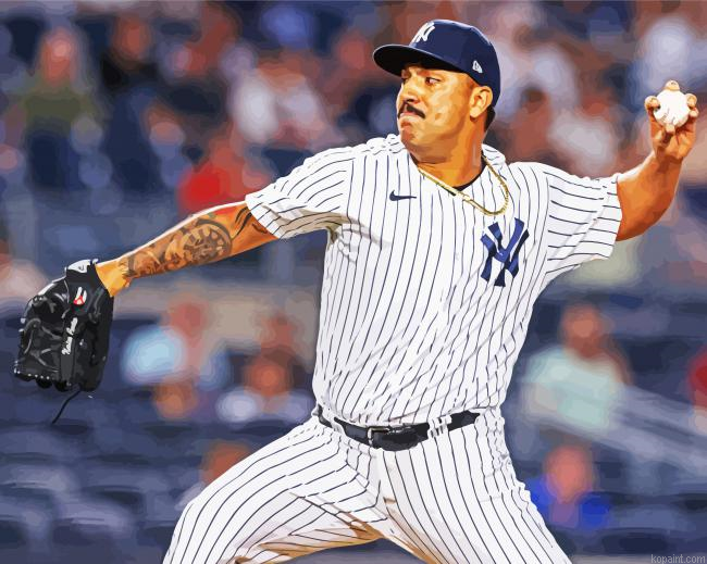 Nestor Cortes New York Yankees Player Painting By Numberss.png