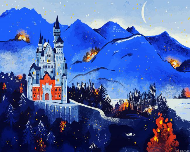 Neuschwanstein Castle In Bavaria Art Painting By Numberss.png