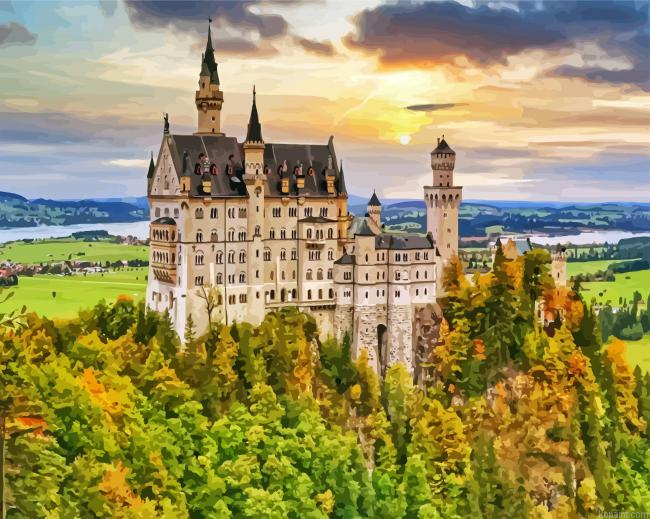 Neuschwanstein Castle In Bavaria Paint By Numbers.png
