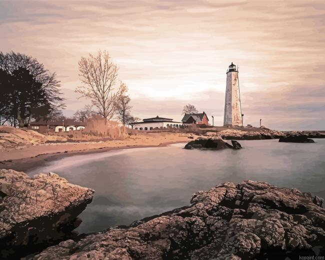 New Haven Harbor Lighthouse Connecticut Painting By Numberss.png
