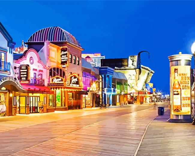 New Jersey Atlantic City Boardwalk Night Painting By Numberss.png