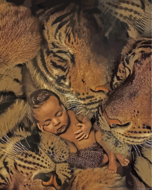 Newborn And Tigers Painting By Numberss.png