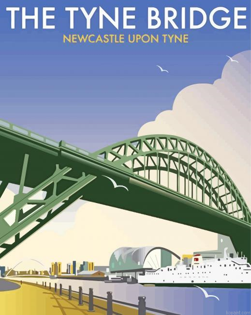 Newcastle Upon Tyne Poster Paint By Numbers