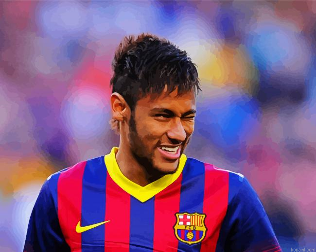 Neymar Barcelona Player Painting By Numberss.png
