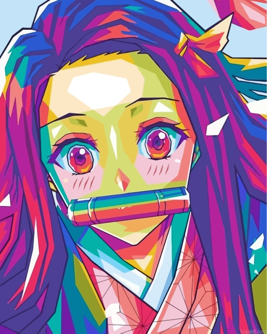 Nezuko Art Painting By Numberss.png