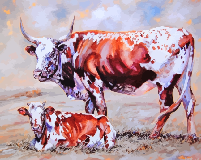 Nguni Cattle Animals Painting By Numberss.png
