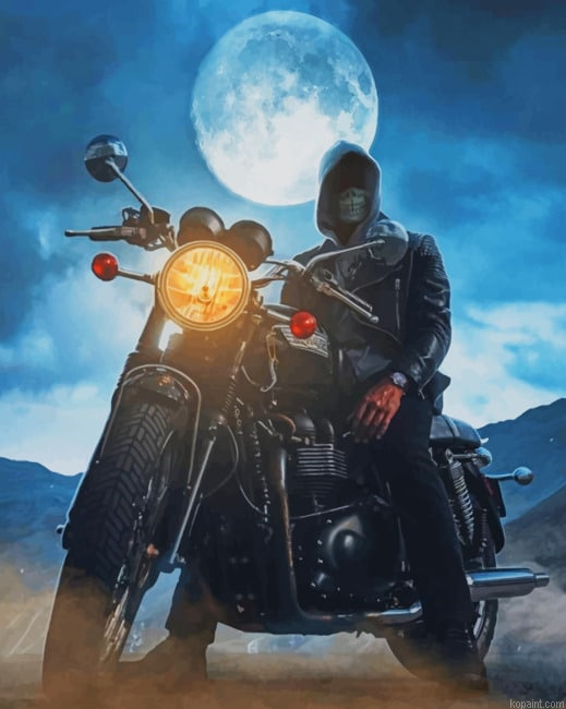 Night Biker New Painting By Numberss.png
