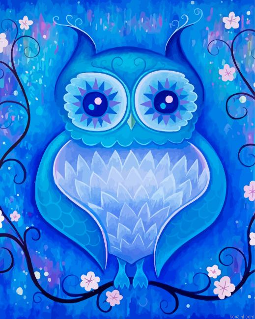 Night Blue Owl Painting By Numberss.png