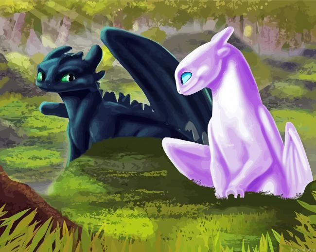 Night Fury Illustration Paint By Numbers