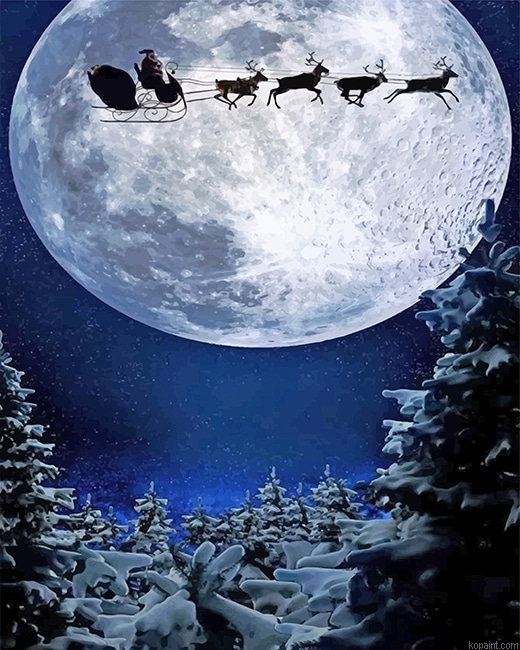 Night Santa Silhouette New Painting By Numberss.png