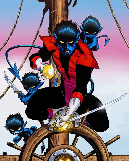 Nightcrawler X Men Marvel Painting By Numberss.png