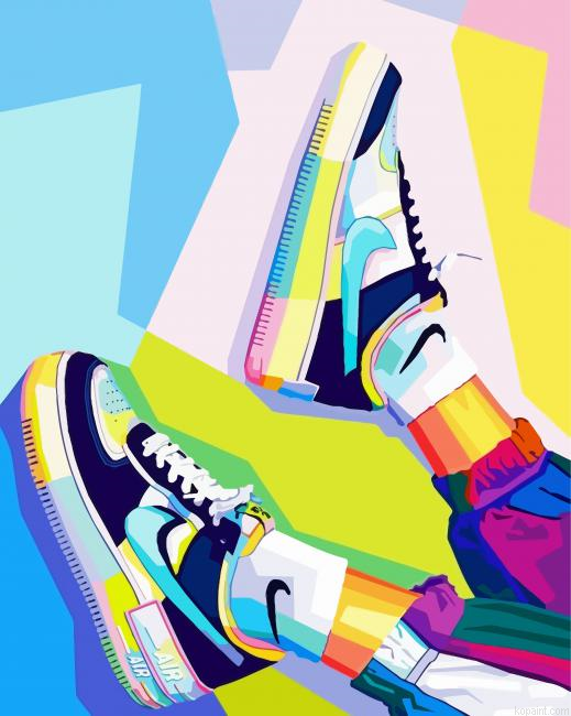 Nike Air Force Pop Art Painting By Numberss.png