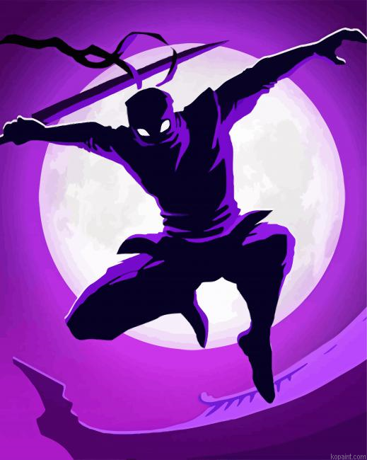 Ninja Assassin Silhouette Painting By Numberss.png
