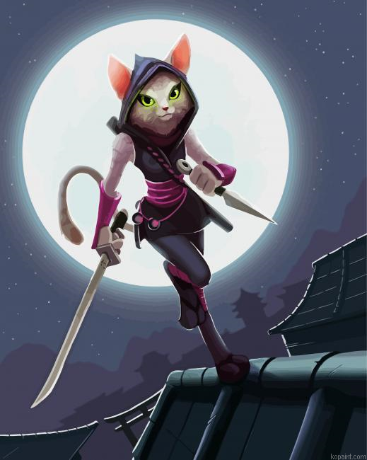 Ninja Cat Painting By Numberss.png