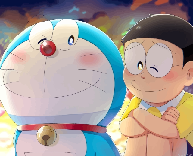Nobita And Doraemon Painting By Numberss.png
