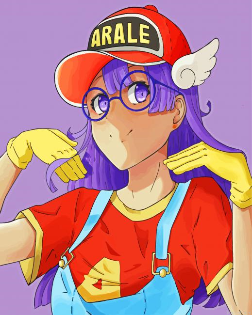 Norimaki Arale Dr Slump Anime Character Painting By Numberss.png