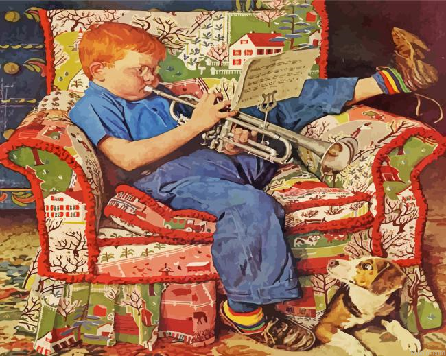Norman Rockwell Trumpet Practice Painting By Numberss.png