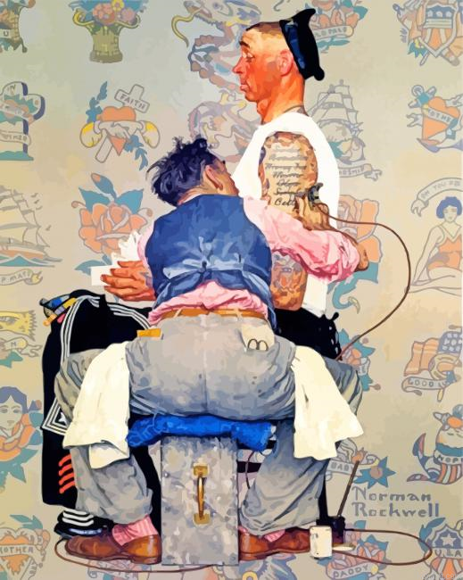 Norman Rockwell With The Tattoo Guy Painting By Numberss.png