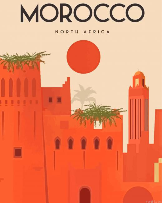 North Africa Morocco Poster Painting By Numberss.png