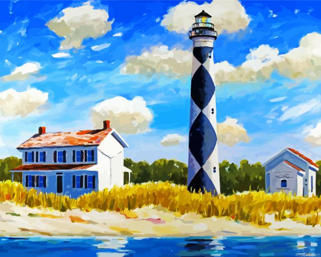 North Carolina Cape Lookout Lighthouse Painting By Numberss.png
