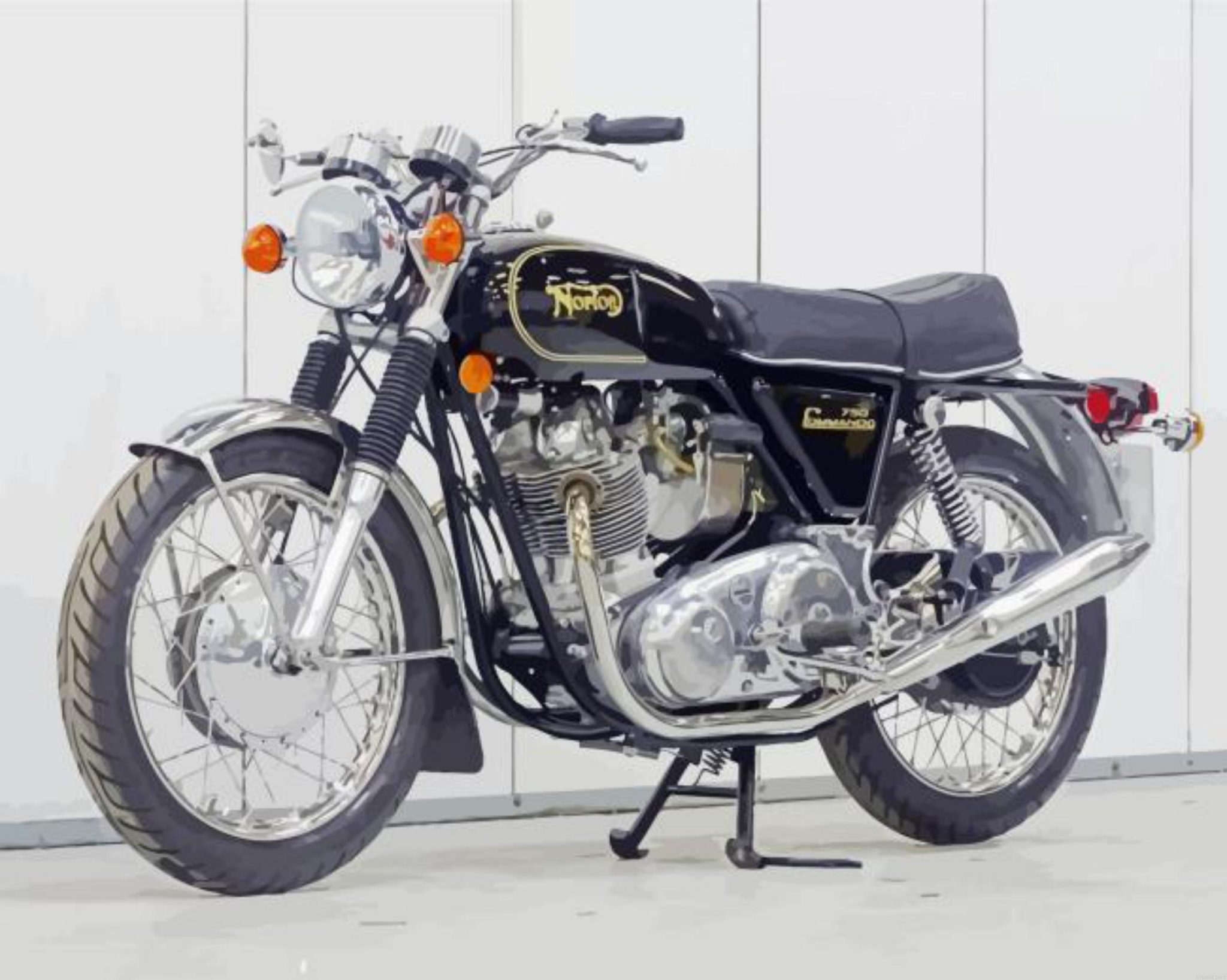 Norton 750 Commando Black Motorcycle Painting By Numberss.png