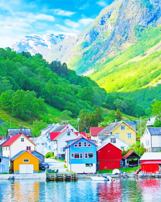 Norway Colored Houses New Painting By Numberss.png