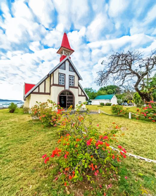 Notre Dame Auxiliatrice De Cap Malheureux Mauritius Painting By Numberss.png