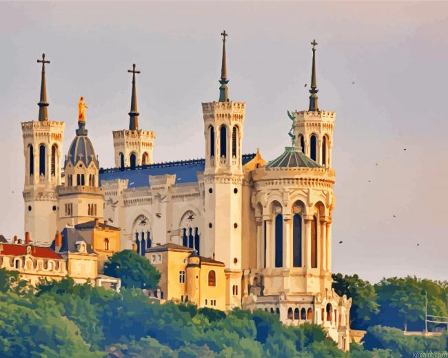 Notre Dame Fourviere Basilica Lyon Painting By Numberss.png