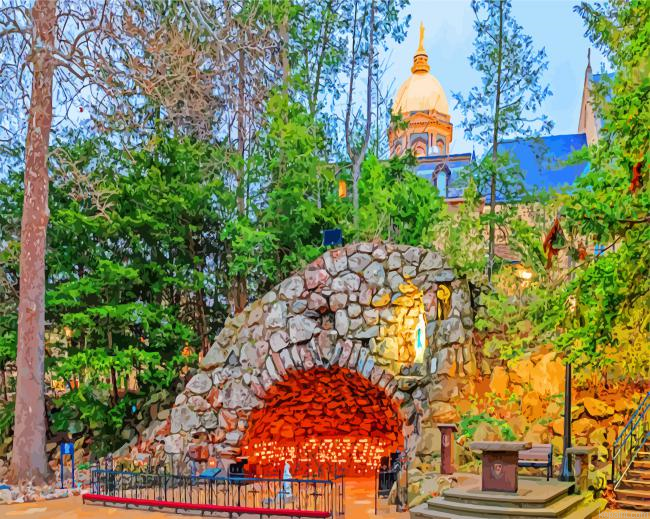Notre Dame Grotto Indiana Painting By Numberss.png