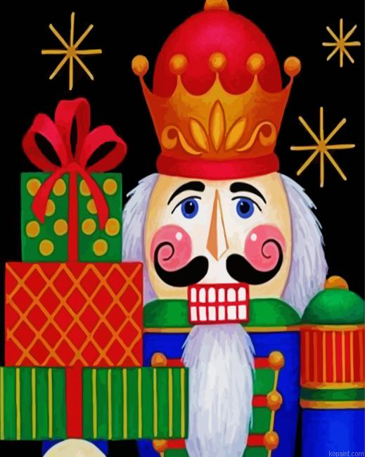 Nutcracker Holding Gifts Paint By Numbers.png