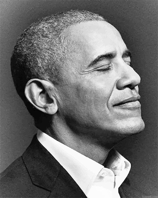 Obama Black And White New Painting By Numberss.png