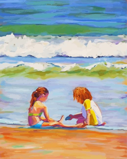Ocean And Two Girls Painting By Numberss.png