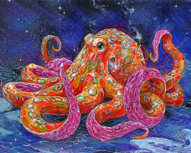 Octopus Art Painting By Numberss.png