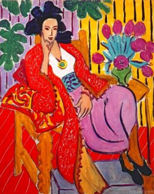 Odalisque In Red Jacket Painting By Numberss.png