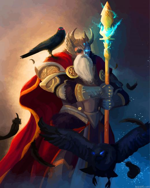 Odin And Crows Painting By Numberss.png