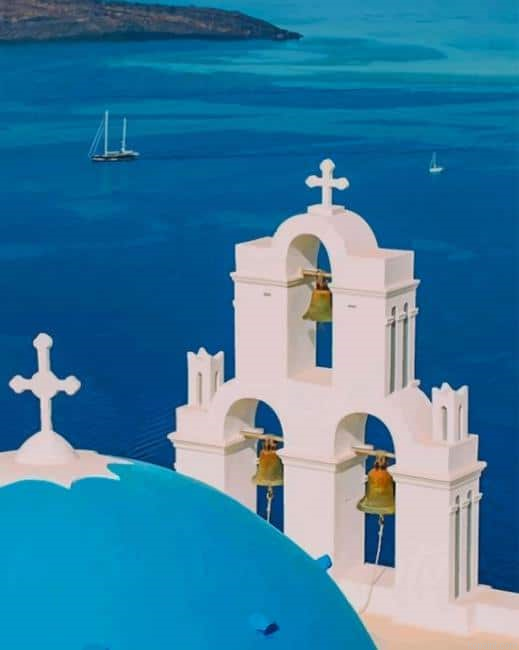 Oia Santorini Greece Church New Painting By Numberss.png