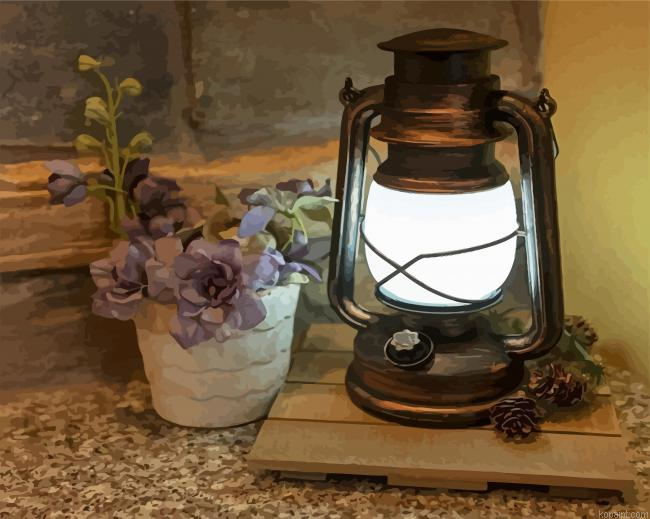 Old Antique Lantern Painting By Numberss.png
